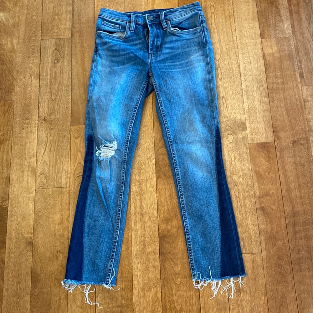 BLANKNYC Two Tone Blue Madison Crop Jeans Size 24